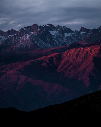 Mountains in the dusk